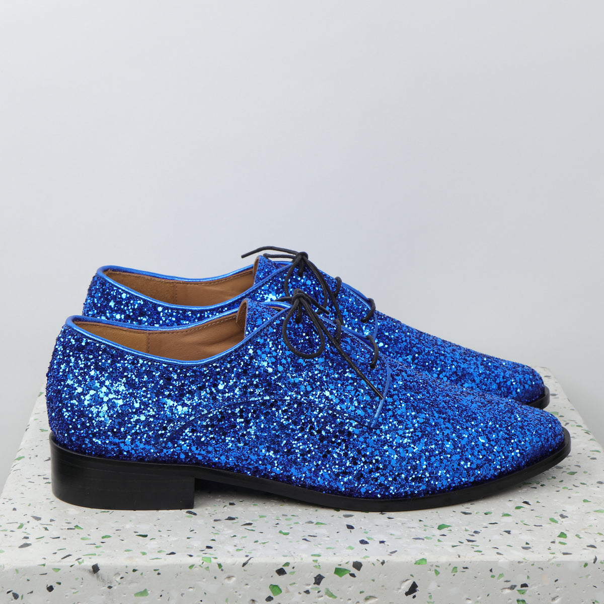 Blue glitter hot sale dress shoes