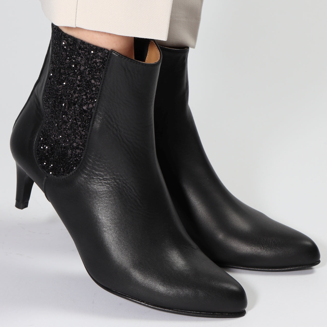 Eloise Calf Black & Glitter Black