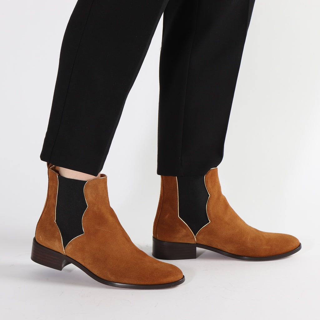 Freja Suede Cognac - last pairs 37, 38, 39 - Emma Go Shoes