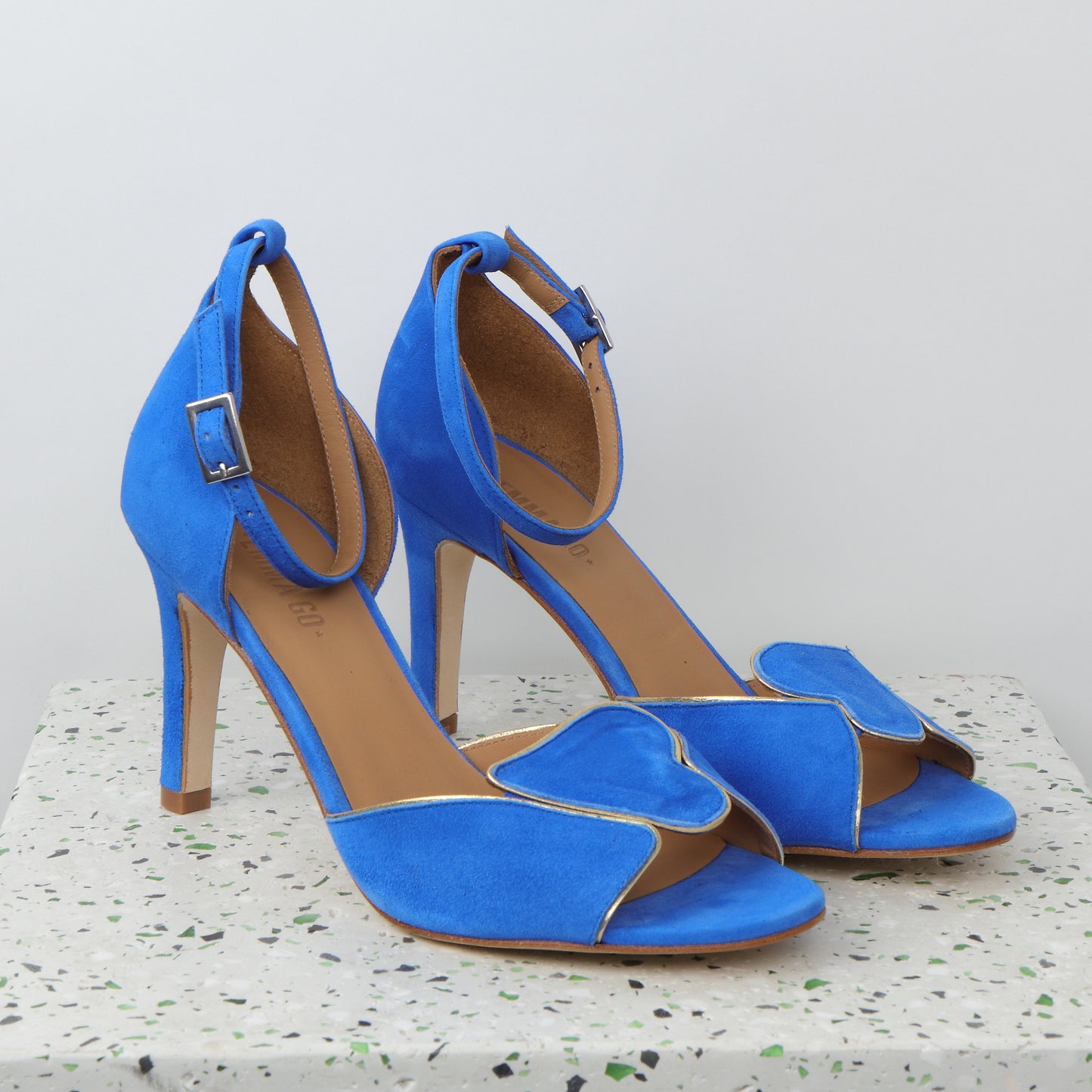 GABBY Suede Blue & Gold