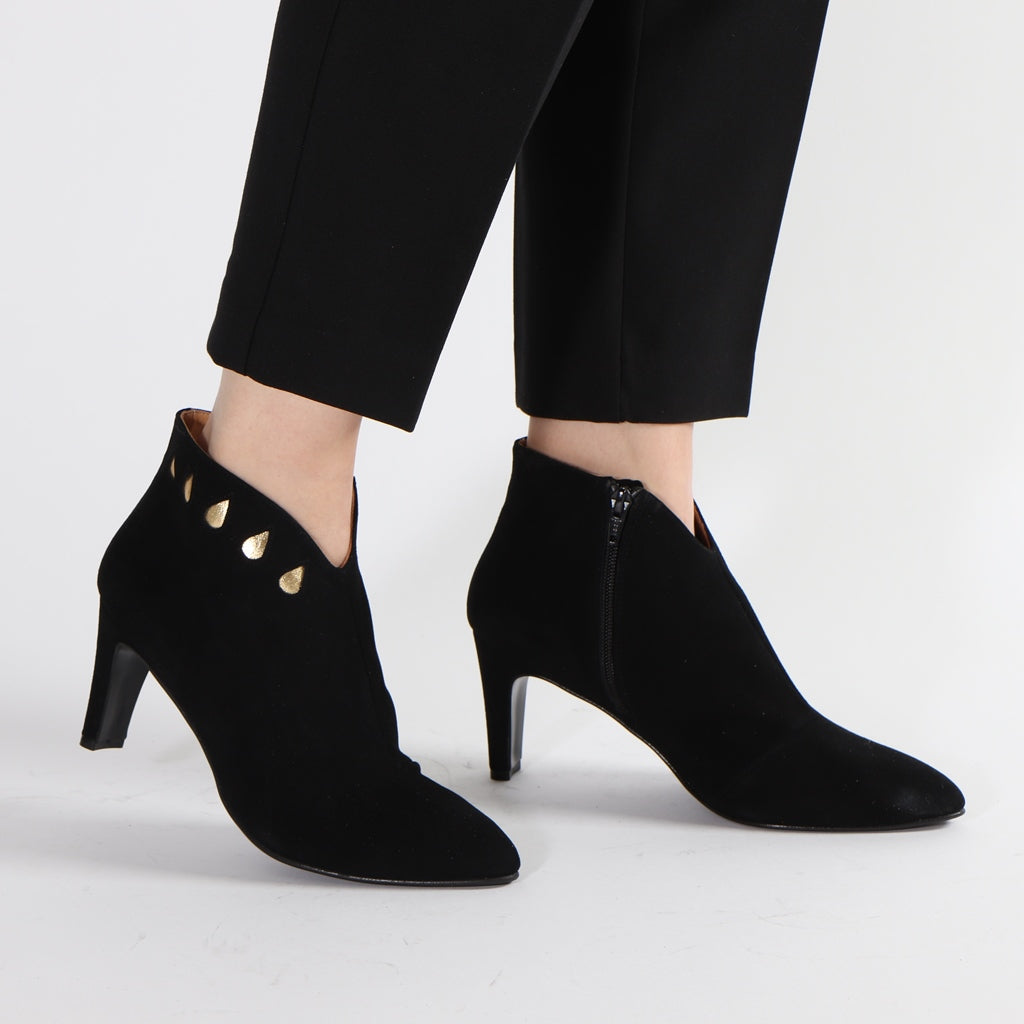 Iben Suede Black and Gold - Emma Go Shoes