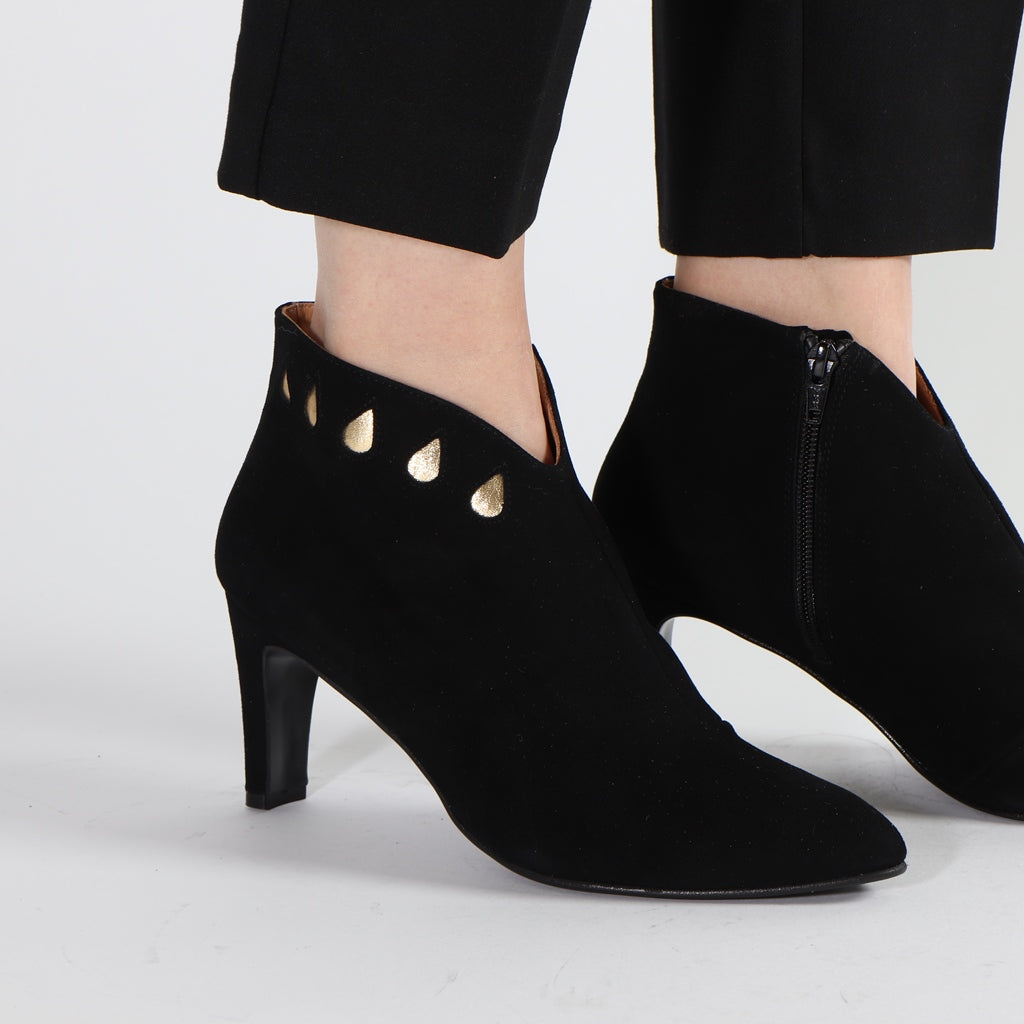 Iben Suede Black and Gold - Emma Go Shoes