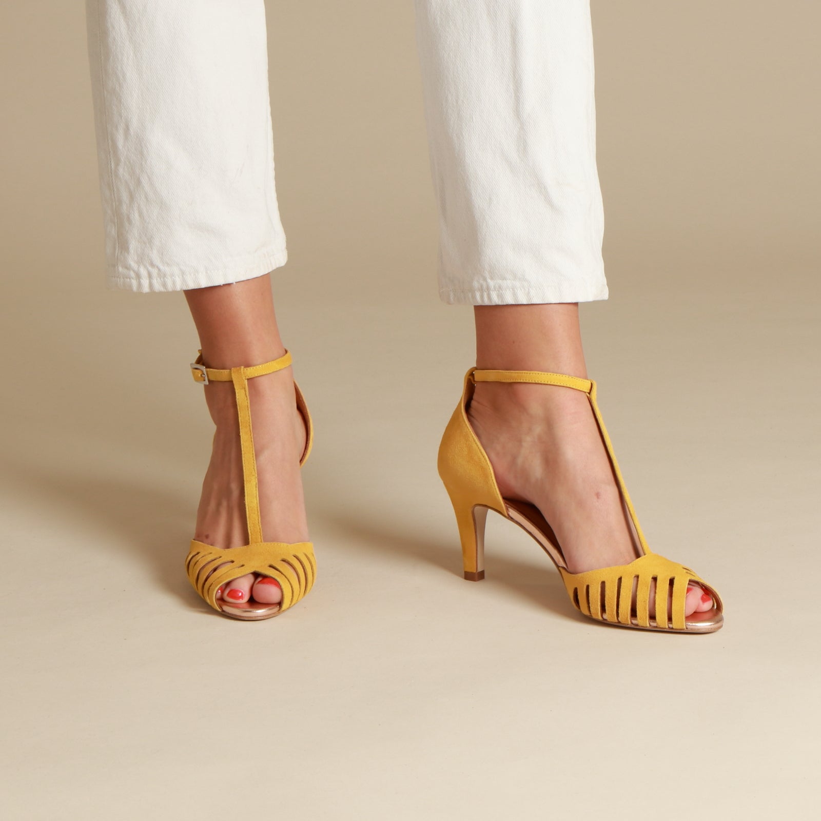 JOELLE Suede Mustard - last pairs 37 - Emma Go Shoes