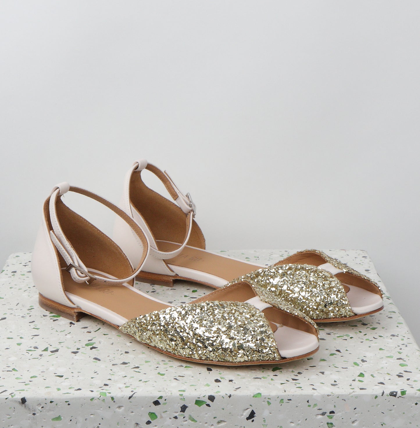 JULIETTE Glitter Champagne & Cream - Emma Go Shoes