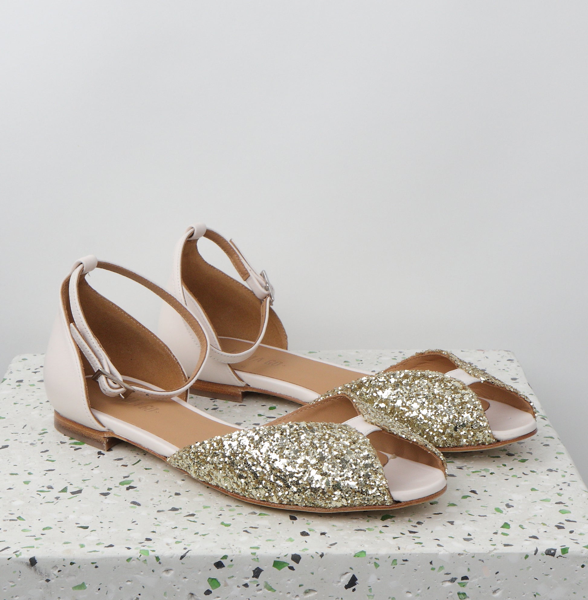 JULIETTE Glitter Champagne & Cream - Emma Go Shoes