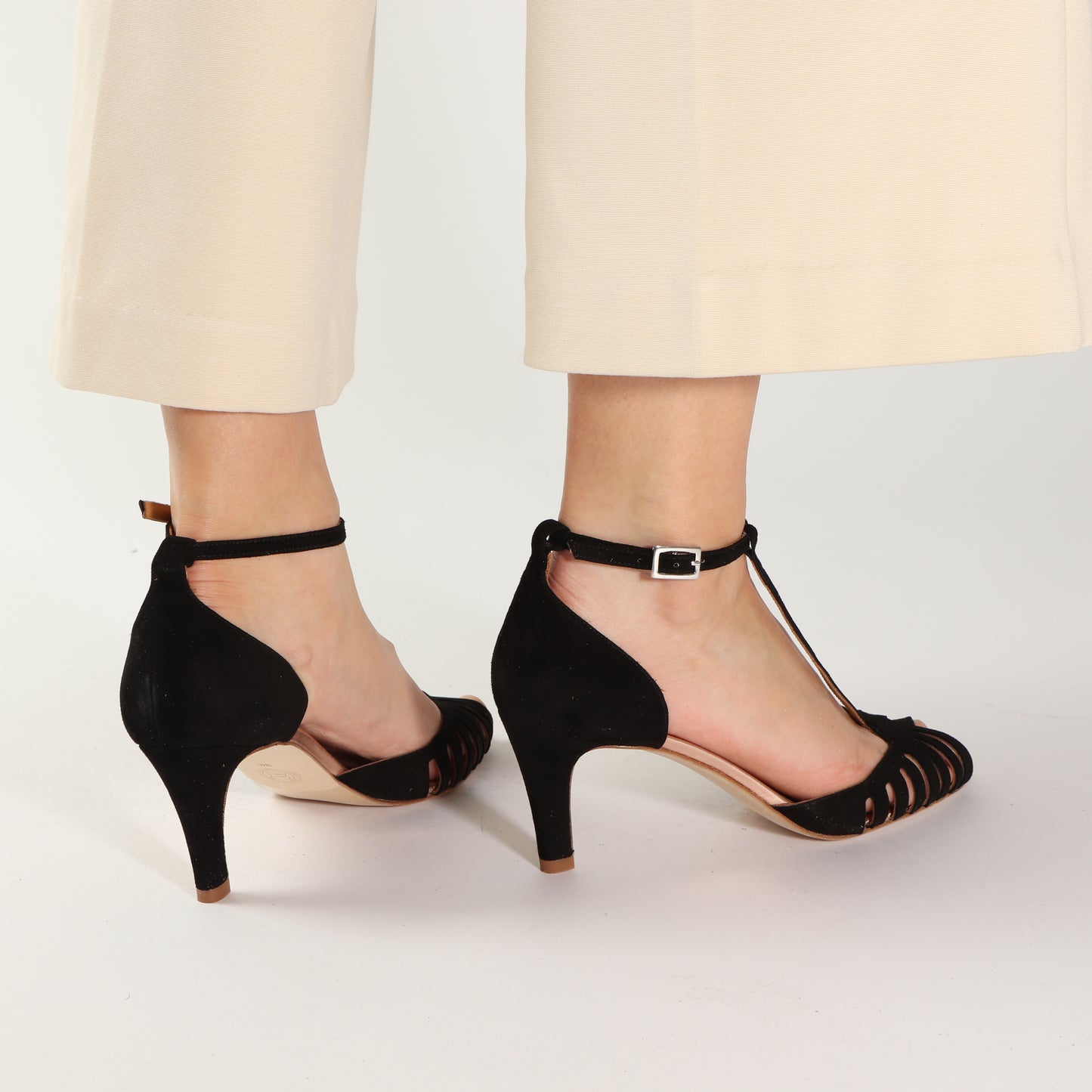 JOELLE Suede Black & Rosegold - last pairs 36, 37 ,38, 40 - Emma Go Shoes