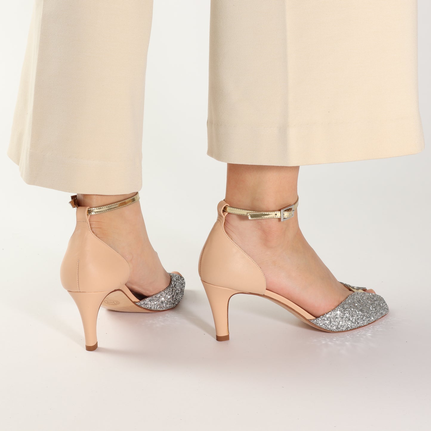 JOLENE Glitter Silver & Nude - Emma Go Shoes