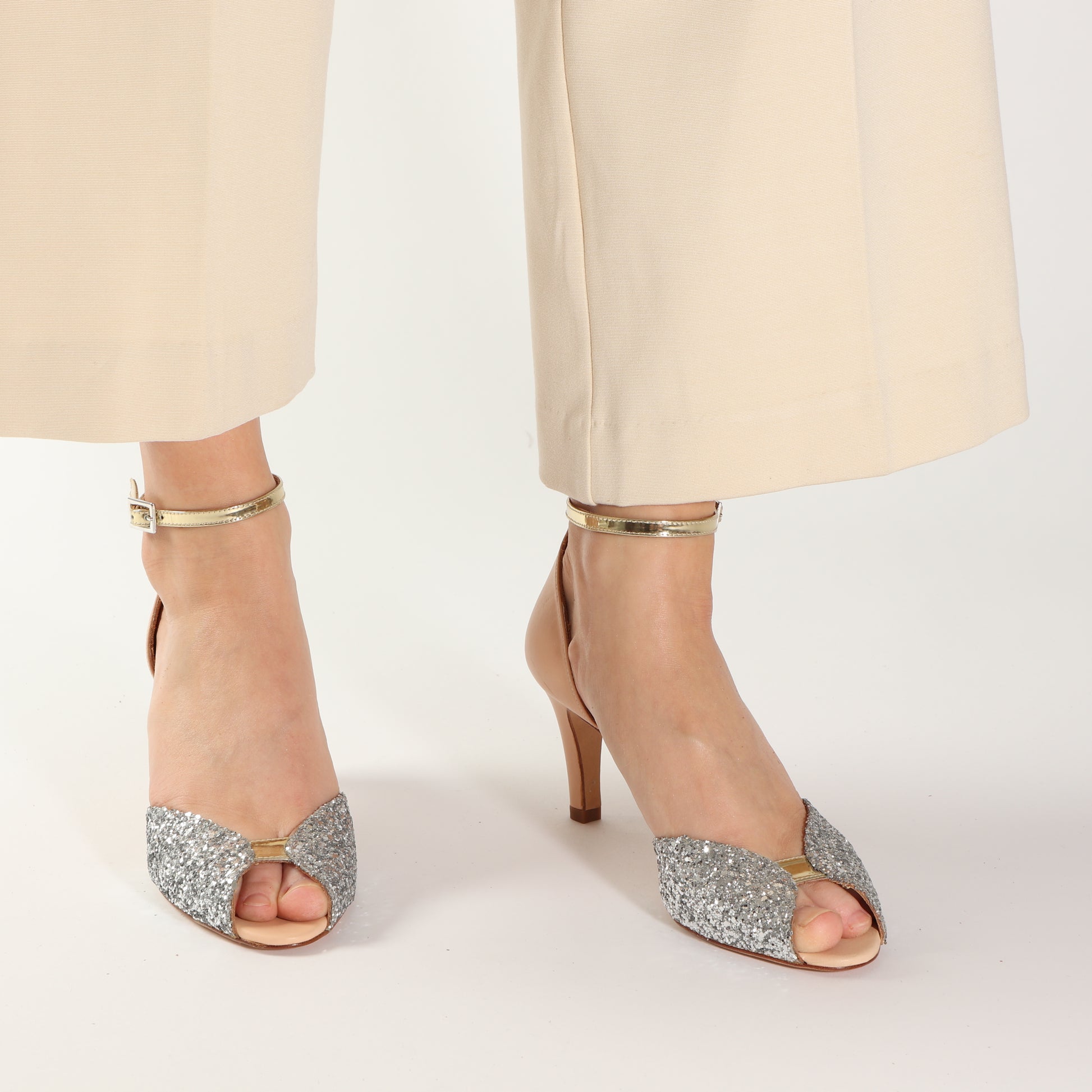 JOLENE Glitter Silver & Nude - Emma Go Shoes