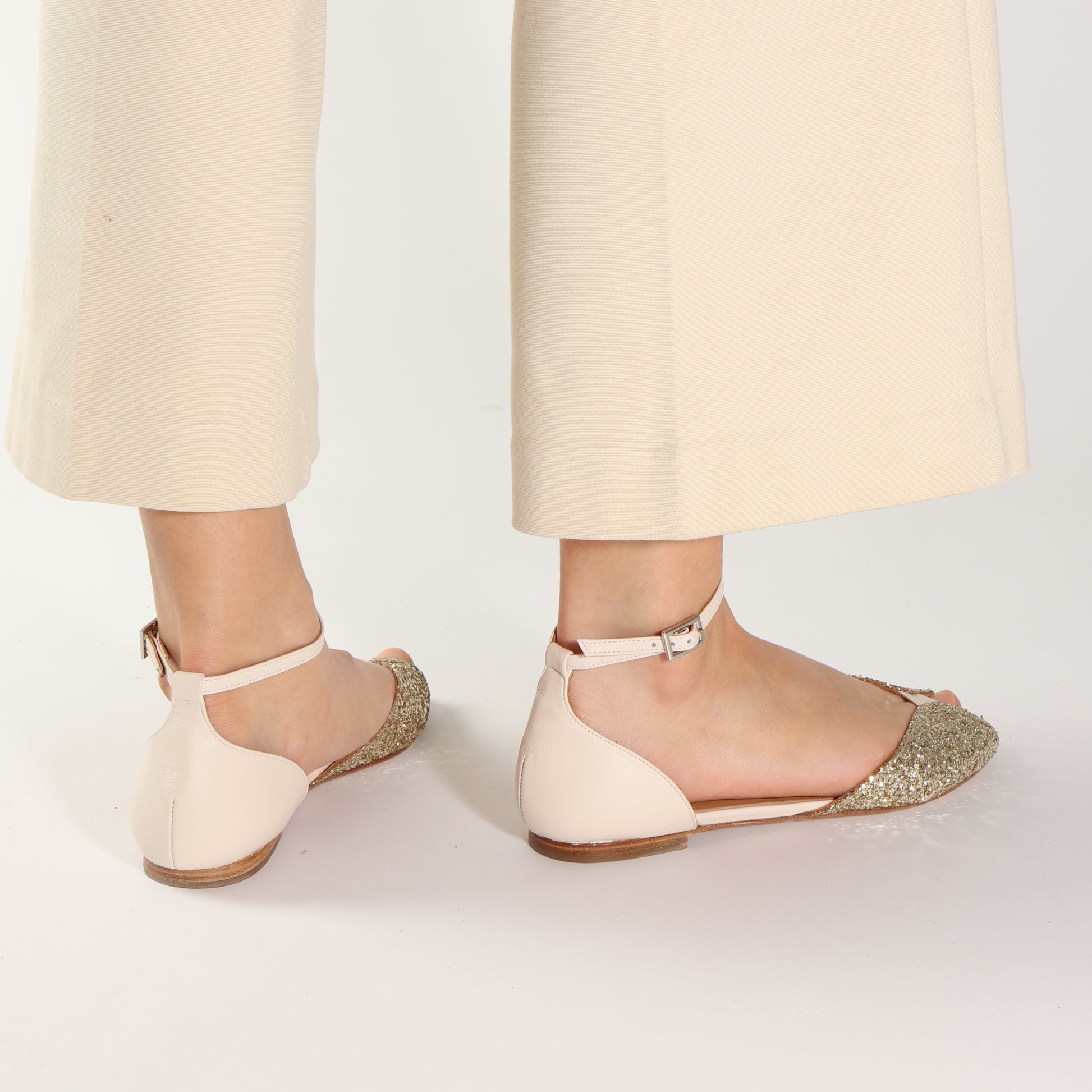 JULIETTE Glitter Champagne & Cream - Emma Go Shoes