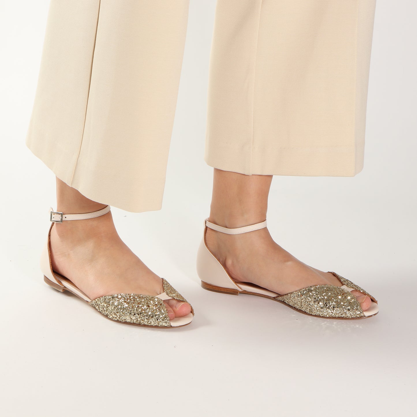 JULIETTE Glitter Champagne & Cream - Emma Go Shoes