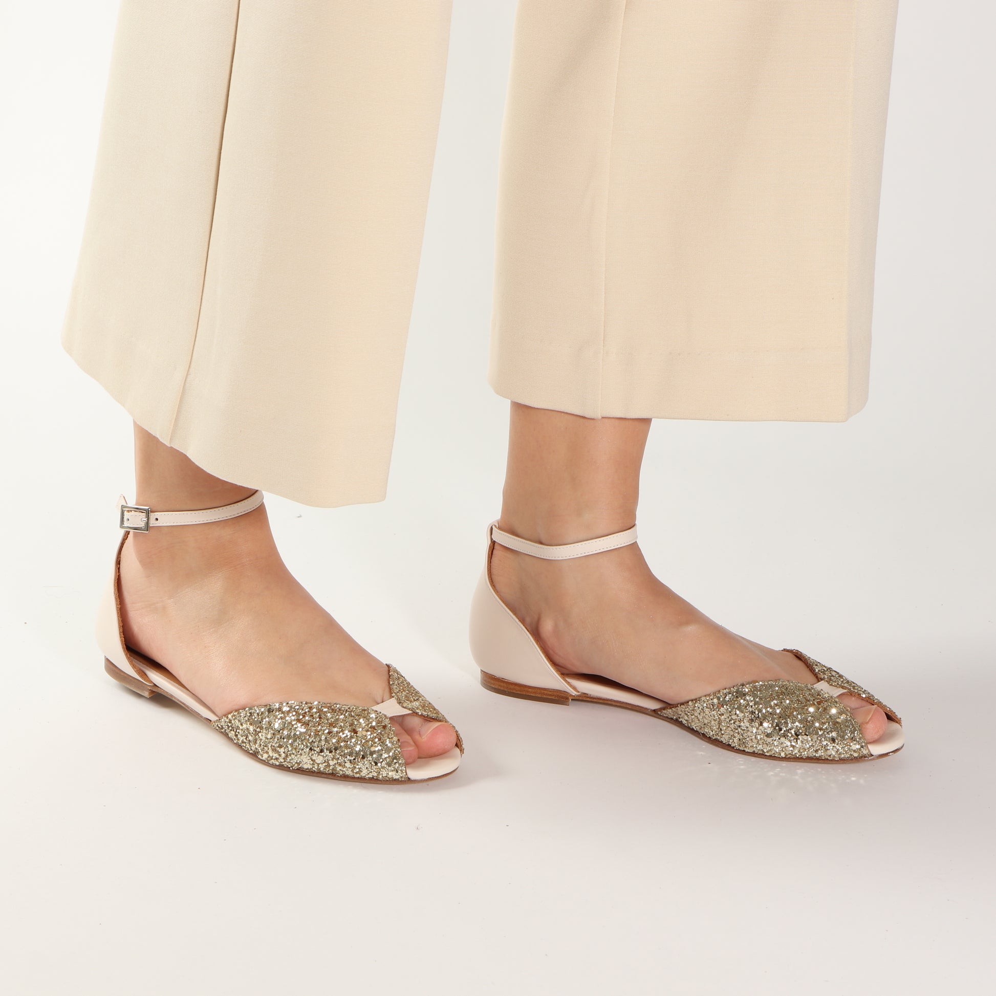 JULIETTE Glitter Champagne & Cream - Emma Go Shoes