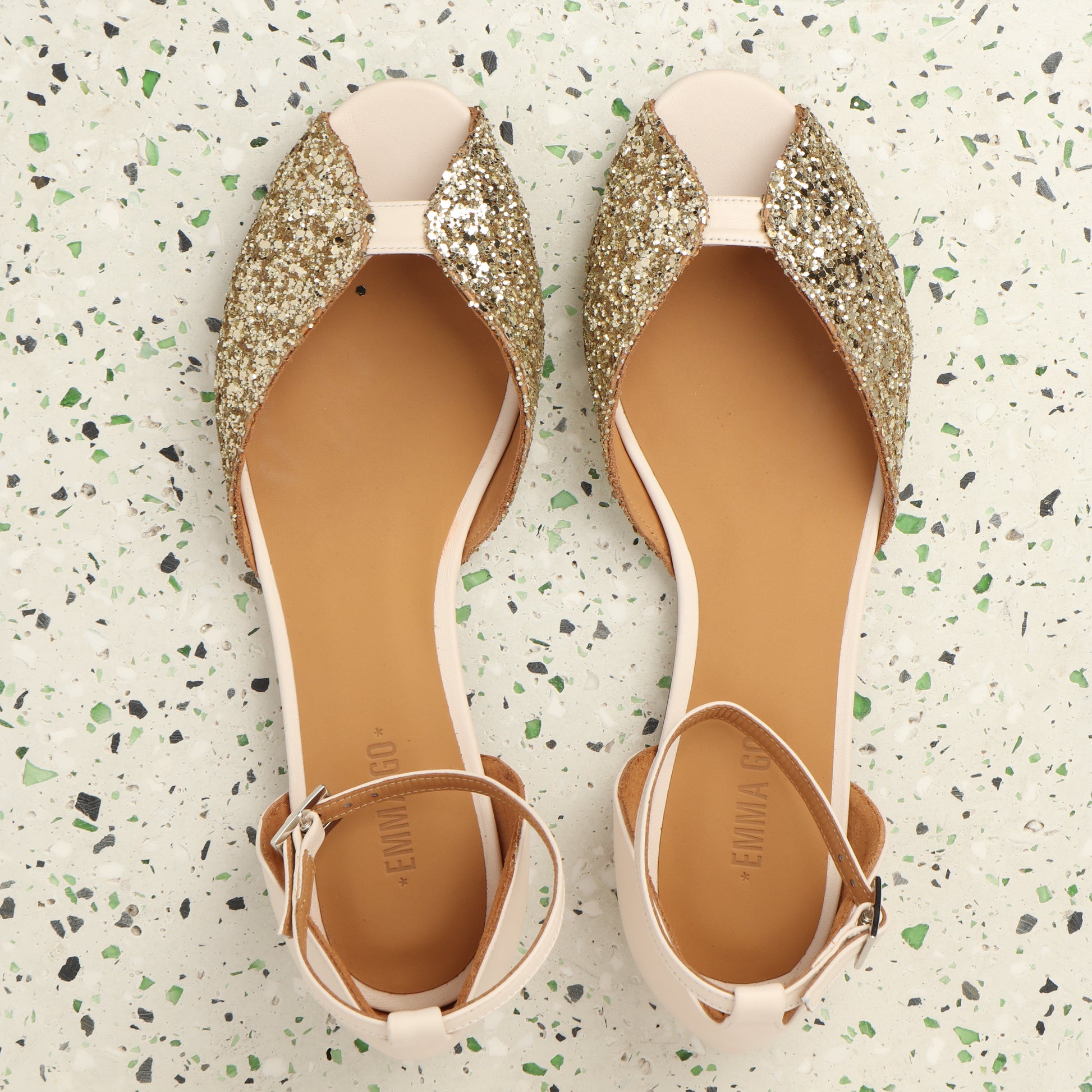 JULIETTE Glitter Champagne & Cream - Emma Go Shoes