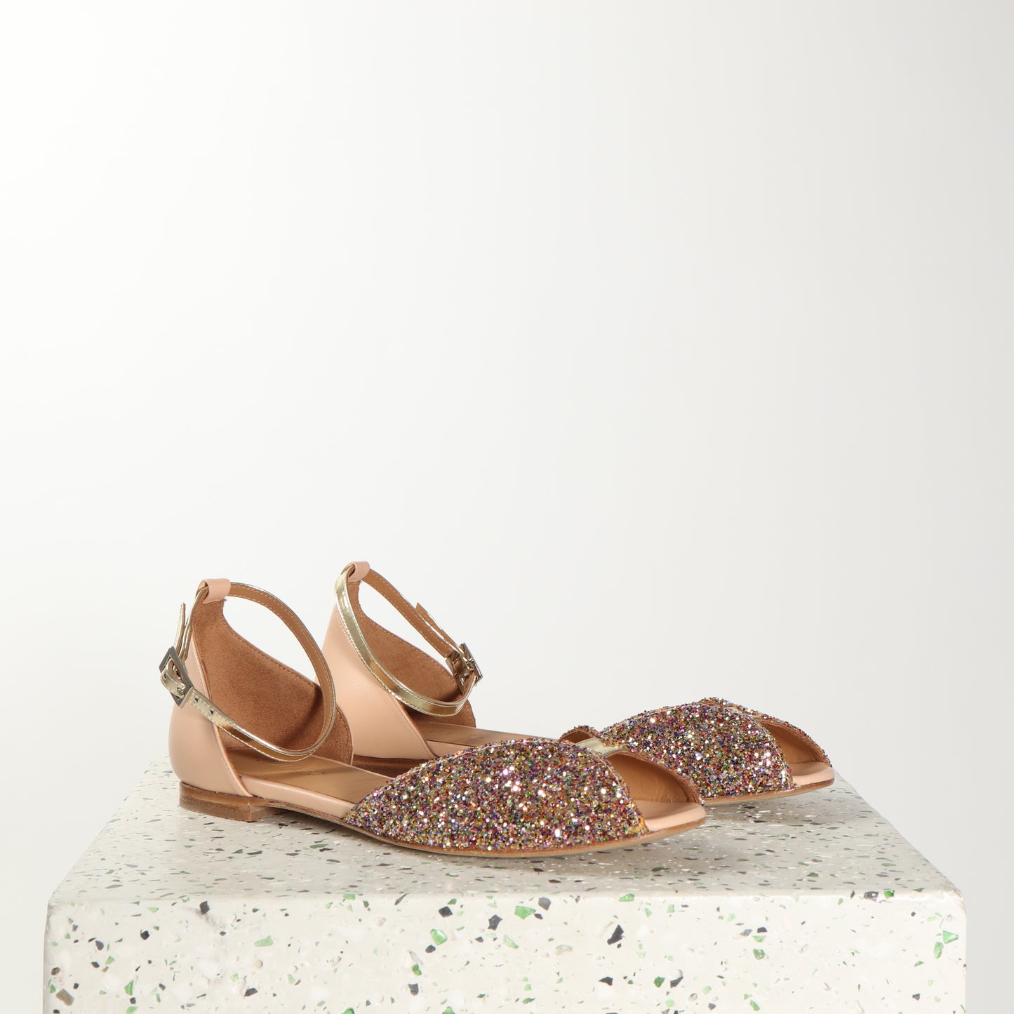 Juliette Glitter Confetti & Calf Nude