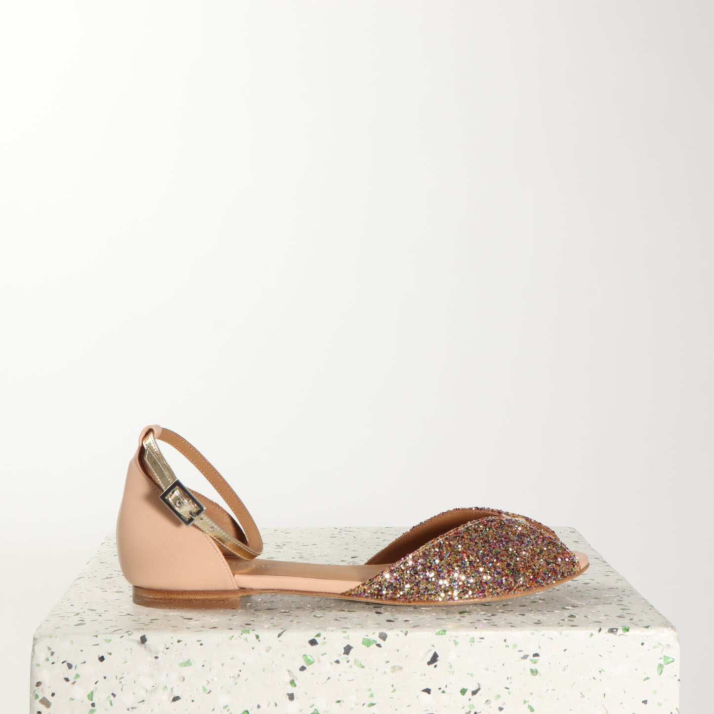 Juliette Glitter Confetti & Calf Nude