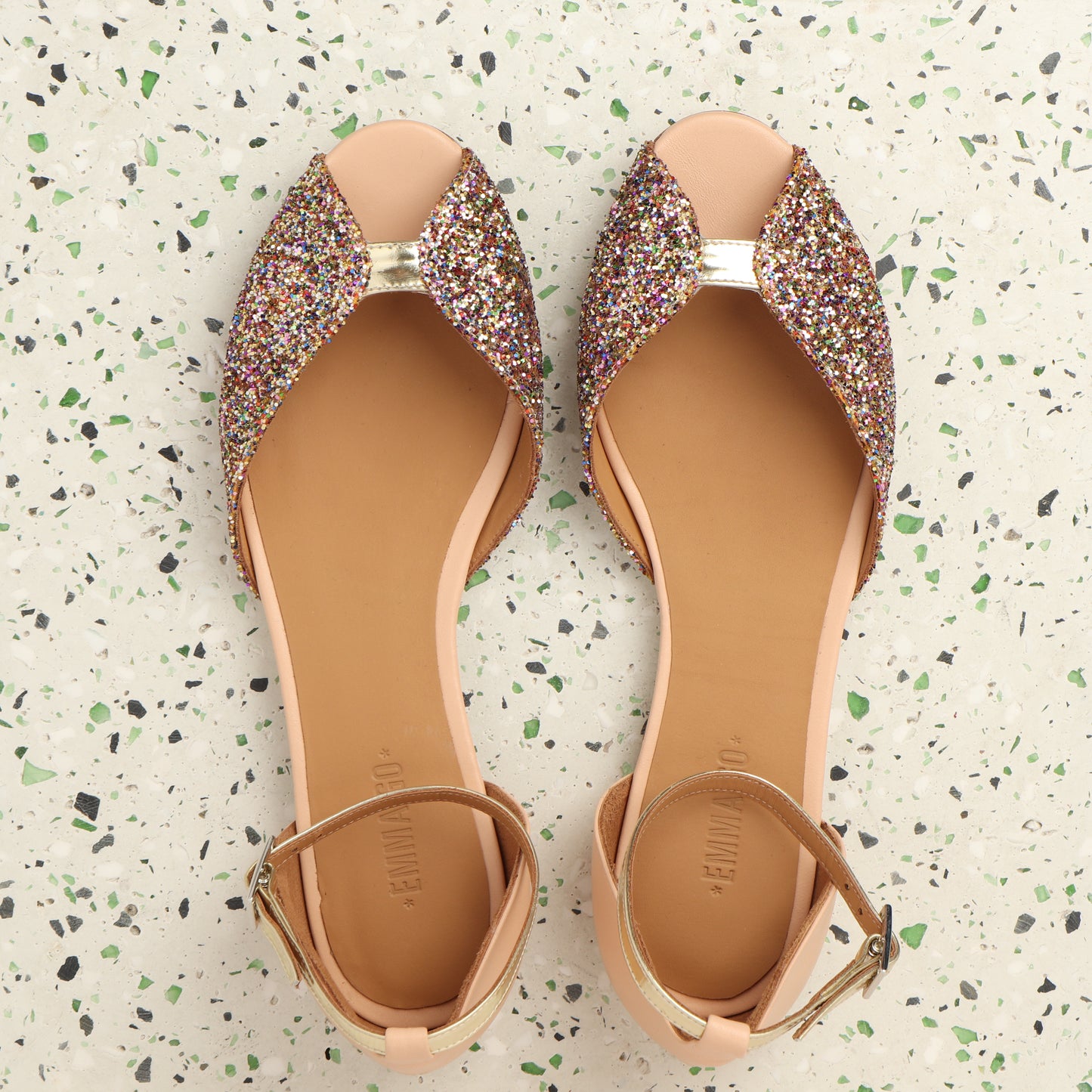 Juliette Glitter Confetti & Calf Nude
