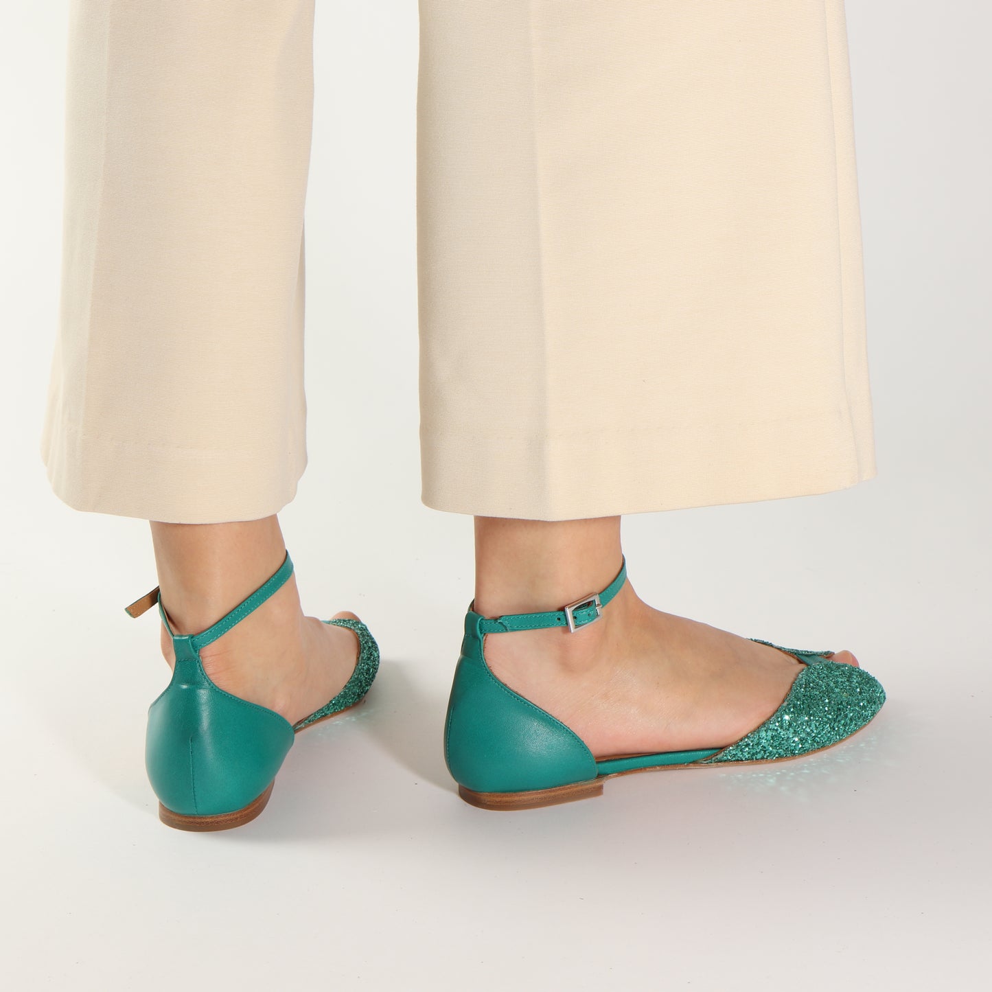 Juliette Glitter Jade & Nappa Jade - last pairs 38, 42