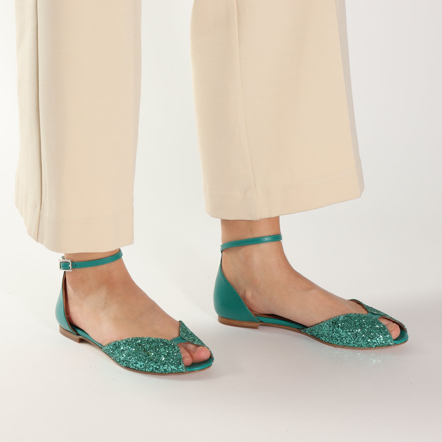 Juliette Glitter Jade & Nappa Jade - last pairs 38, 42