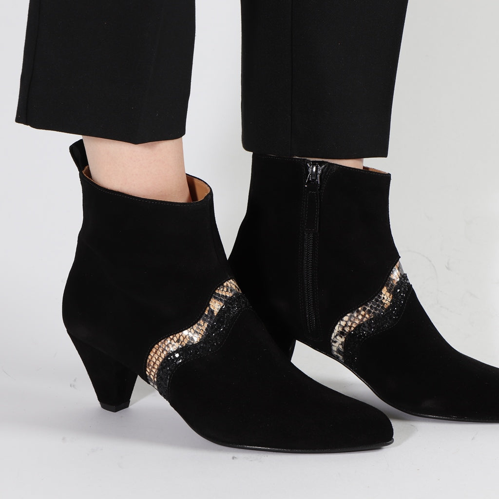 Karen Suede Black, Glitter Black & Snake - Emma Go Shoes