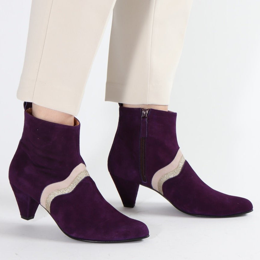 Karen Suede Purple, Glitter Cava & Face - Emma Go Shoes
