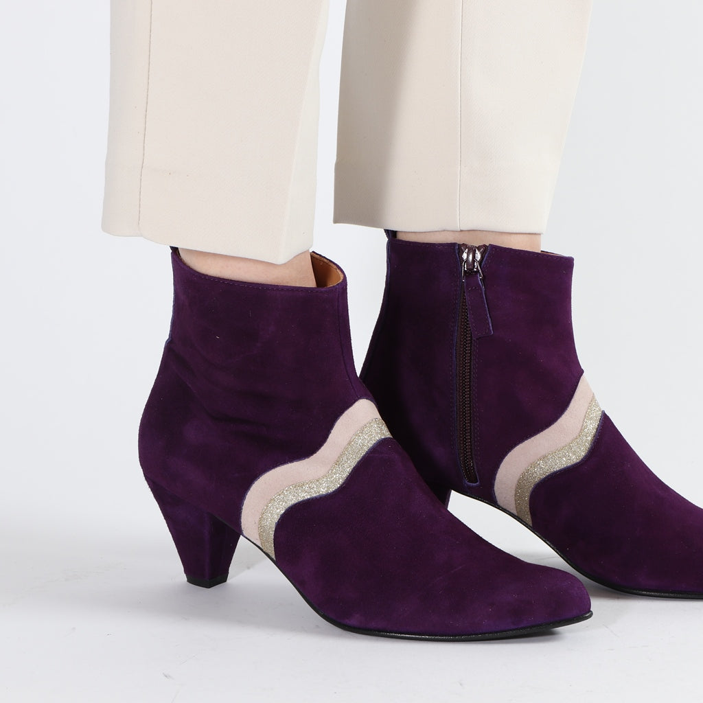 Karen Suede Purple, Glitter Cava & Face - Emma Go Shoes