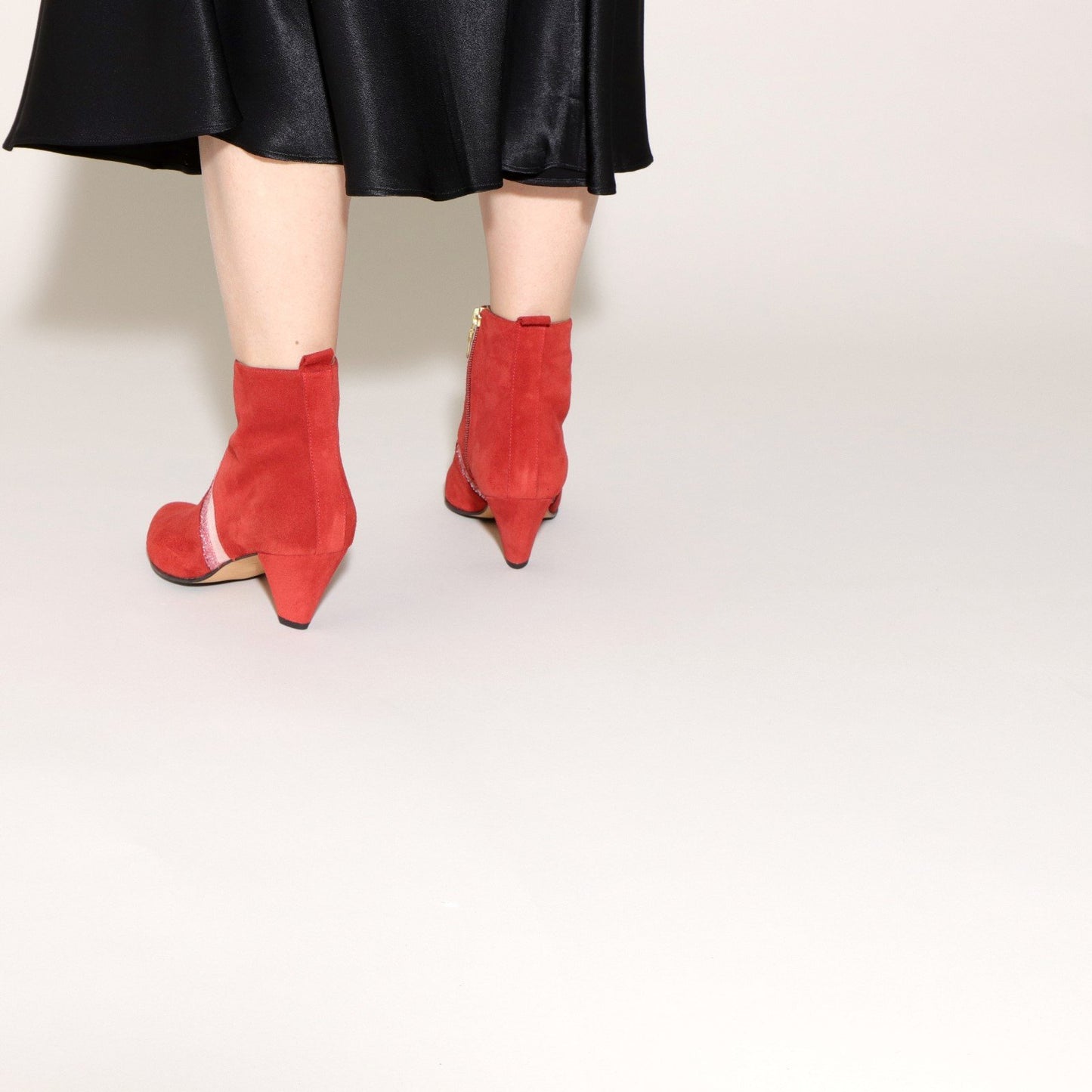 Karen Suede Red & Glitter - last pair 35 - Emma Go Shoes