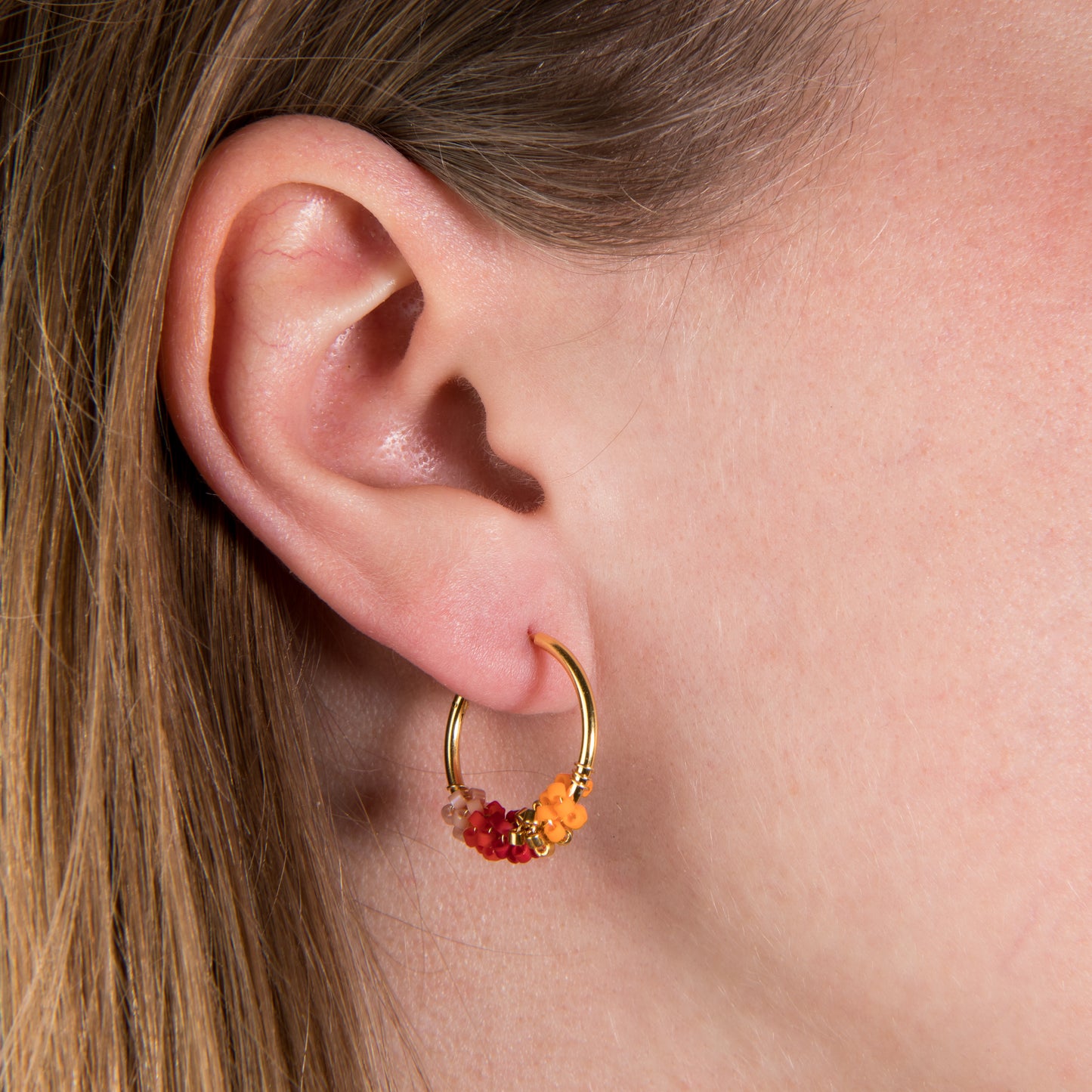 Sanne Red Earring