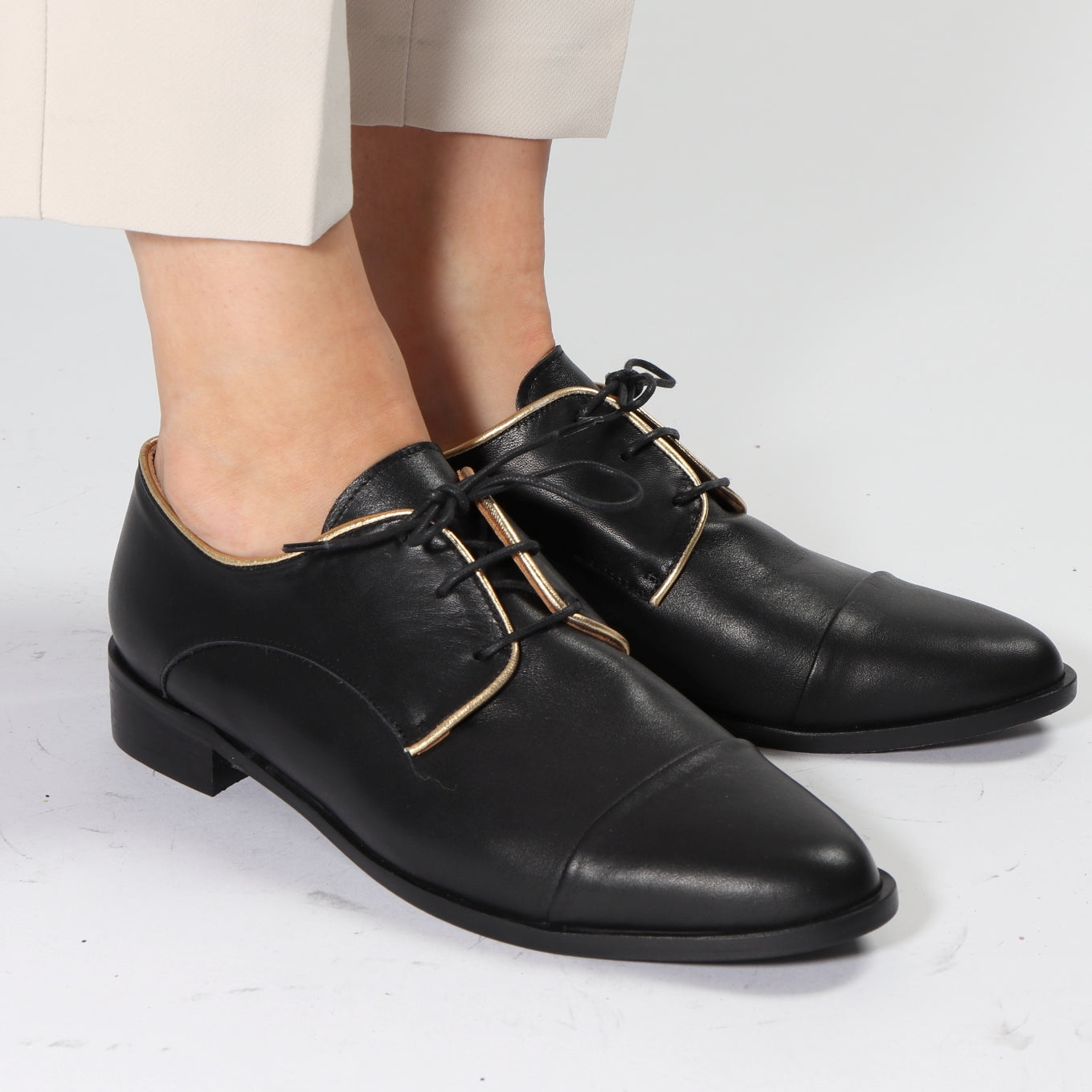 Sherlock Calf Black & Gold - Emma Go Shoes