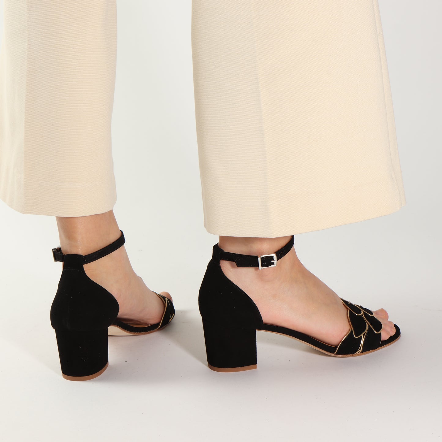Zoe Suede Black & Gold - last pairs 37, 39, 40 - Emma Go Shoes