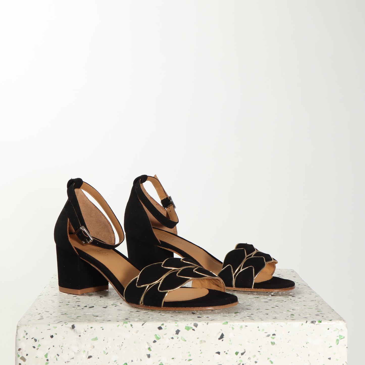 Zoe Suede Black & Gold - last pairs 37, 39, 40 - Emma Go Shoes