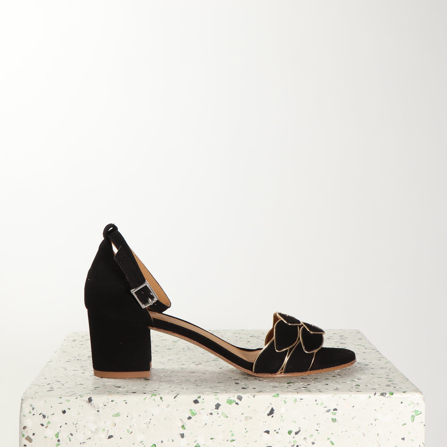 Zoe Suede Black & Gold - last pairs 37, 39, 40 - Emma Go Shoes