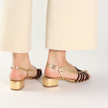 Load image into Gallery viewer, ALEXIS Suede Black &amp; Gold - Emma Go Shoes
