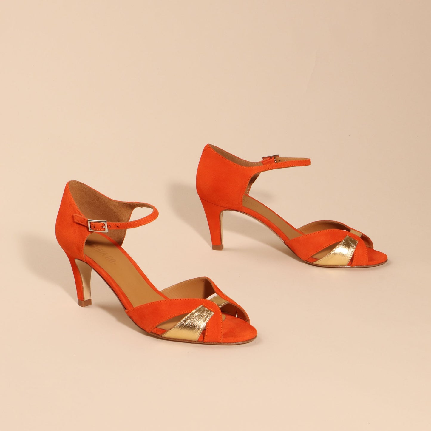 ASTRID Suede Orange & Gold - last pair 37 - Emma Go Shoes
