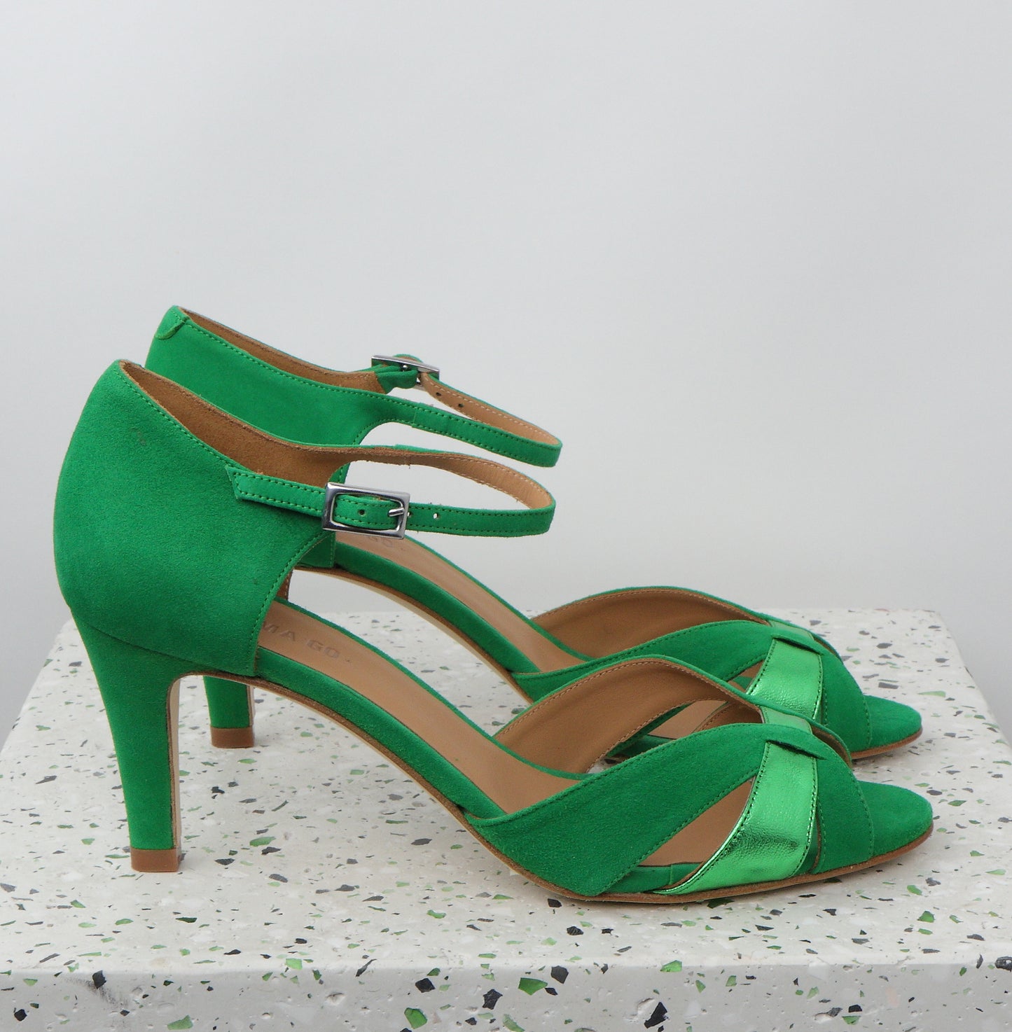 BODIL Suede Bright Green & Metal