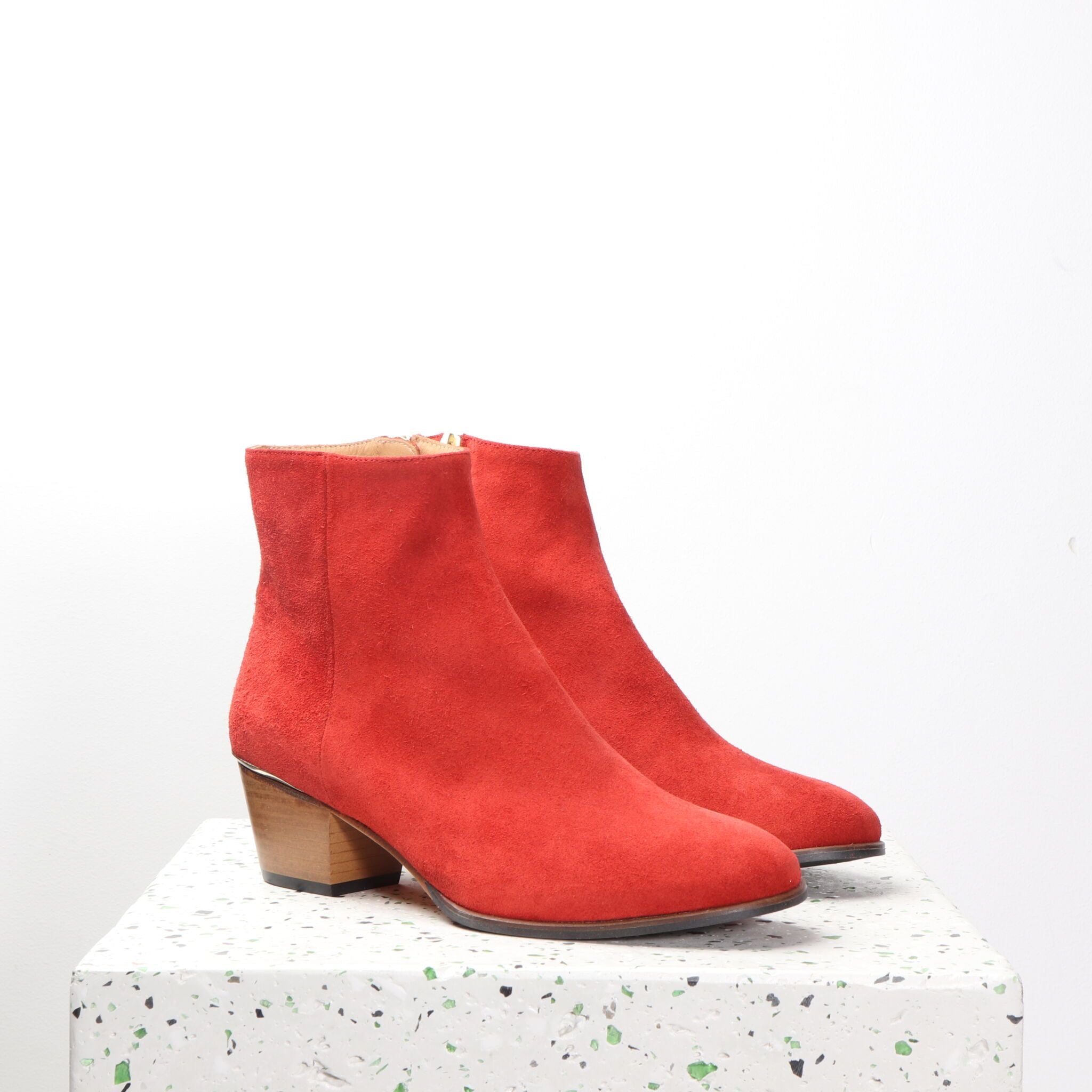 Red suede shops ankle boots uk