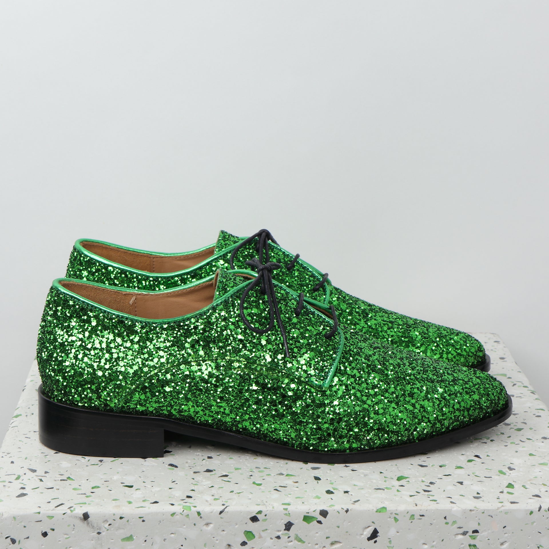 slim fit dress slacks DENISE Glitter Green – EMMA GO SHOES