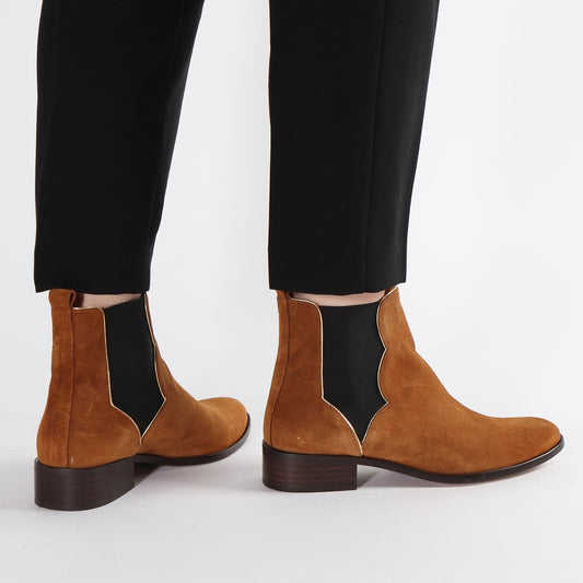 Freja Suede Cognac - last pairs 37, 38, 39 - Emma Go Shoes