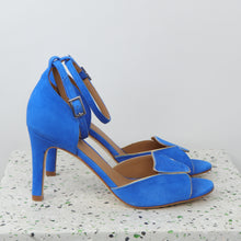 Load image into Gallery viewer, GABBY Suede Blue &amp; Gold
