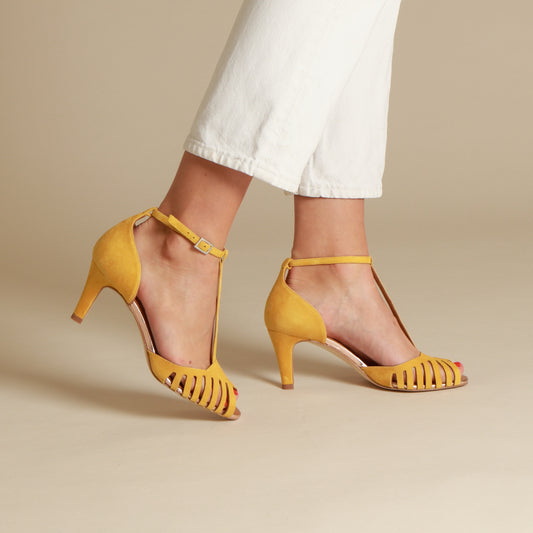 JOELLE Suede Mustard - last pairs 37 - Emma Go Shoes