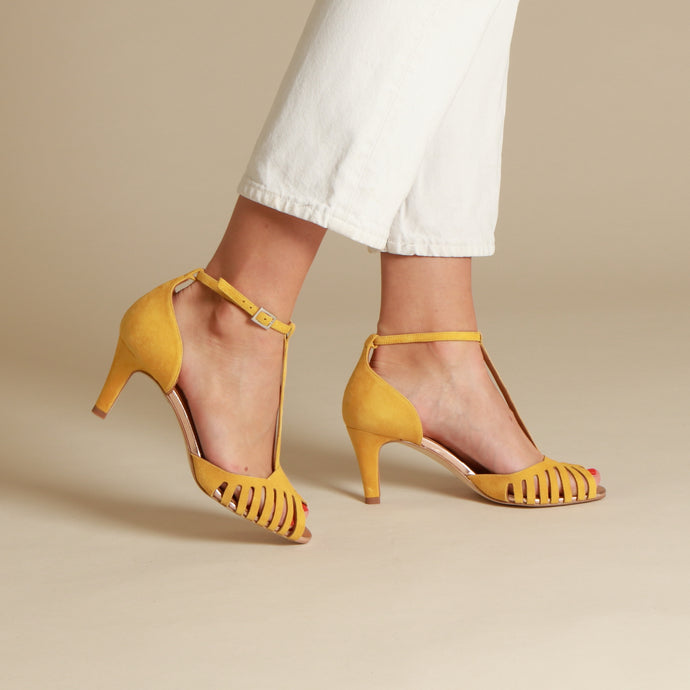 JOELLE Suede Mustard - last pairs 37 - Emma Go Shoes