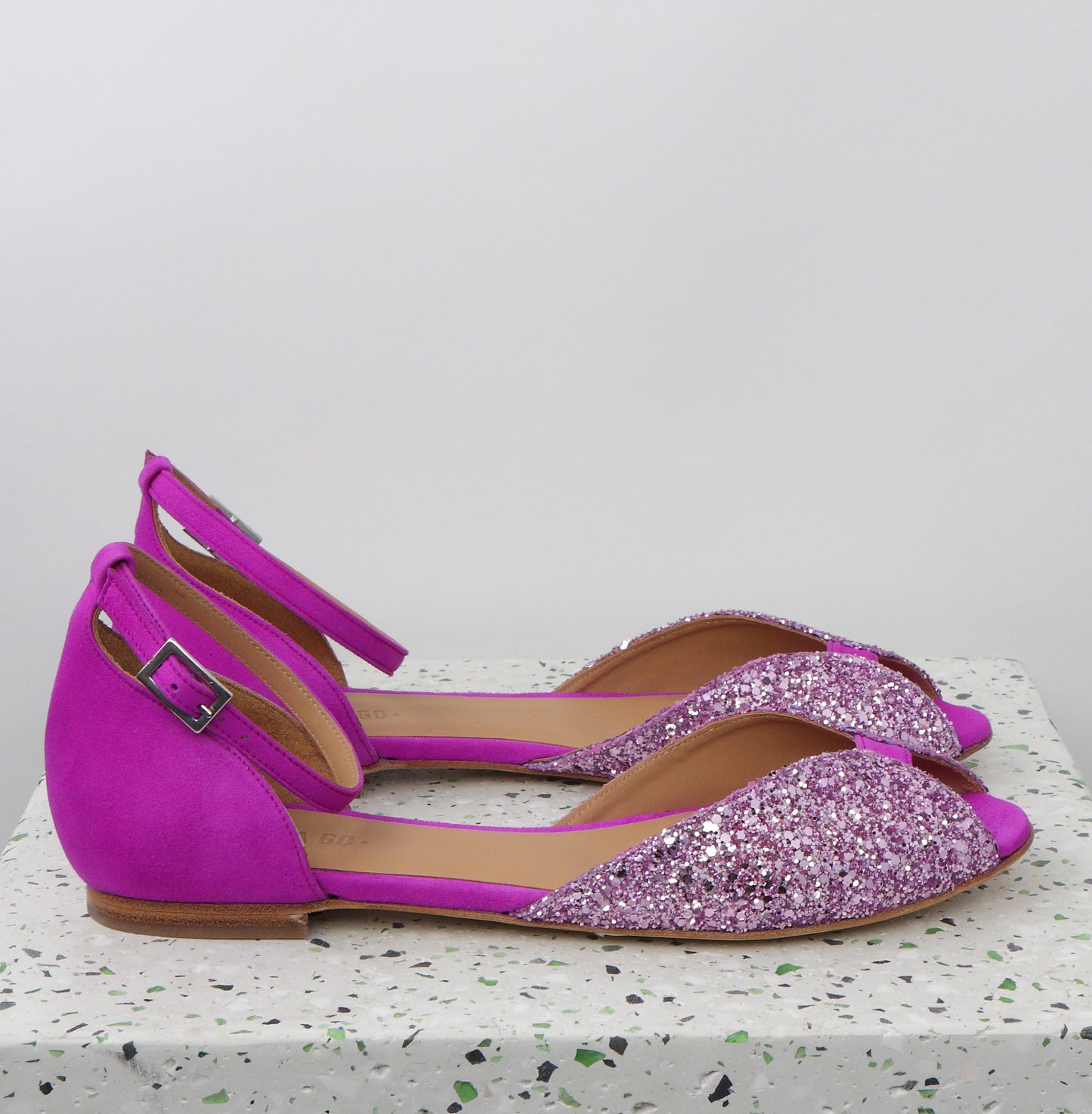 JULIETTE Glitter Cold Rose & Suede Neon Fuxia