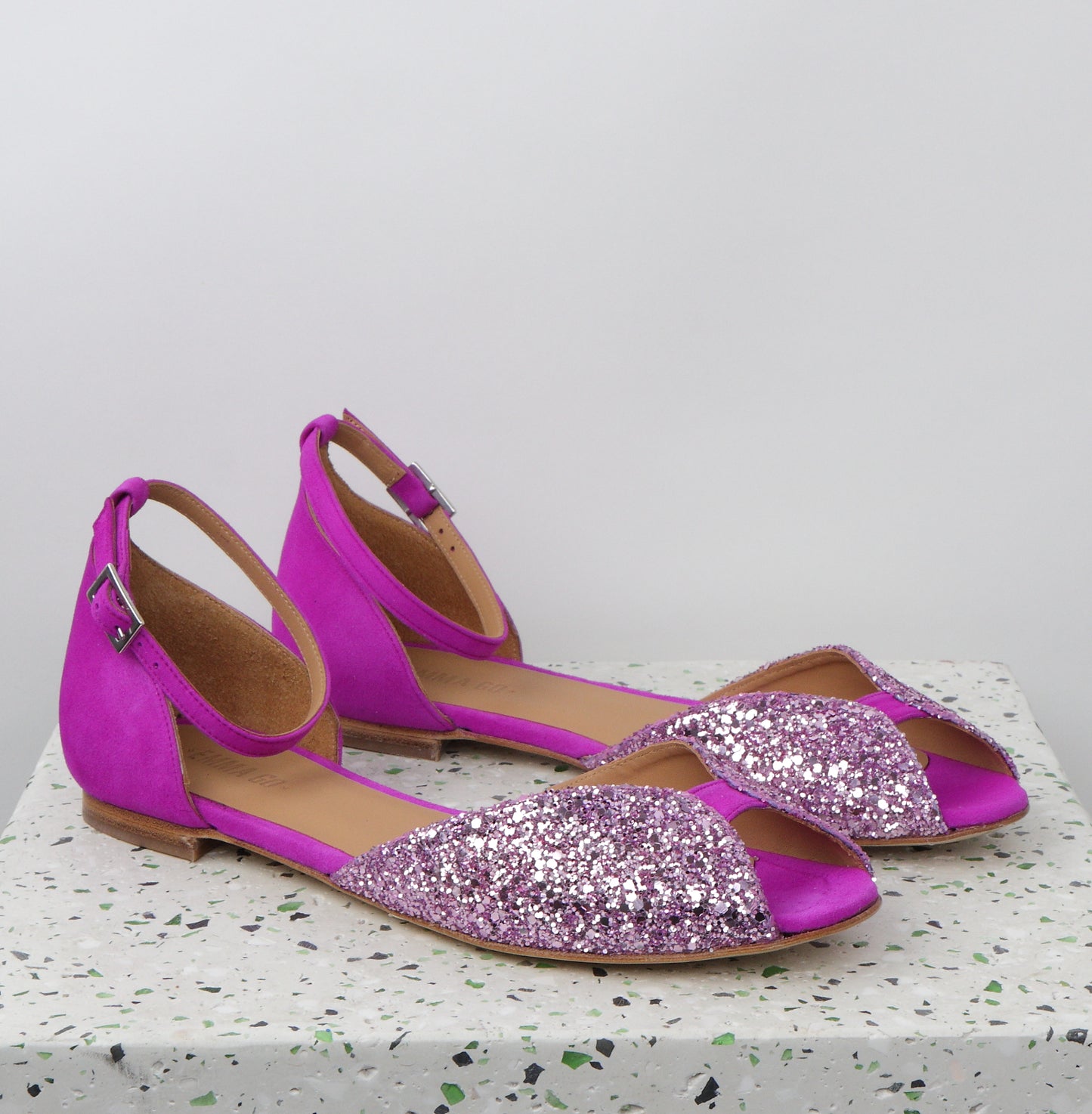 JULIETTE Glitter Cold Rose & Suede Neon Fuxia