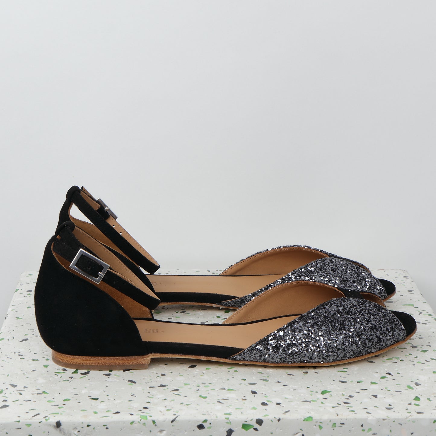 JULIETTE Glitter Smoke & Suede Black