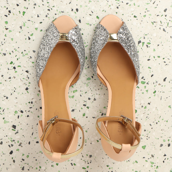 JOLENE Glitter Silver & Nude - Emma Go Shoes