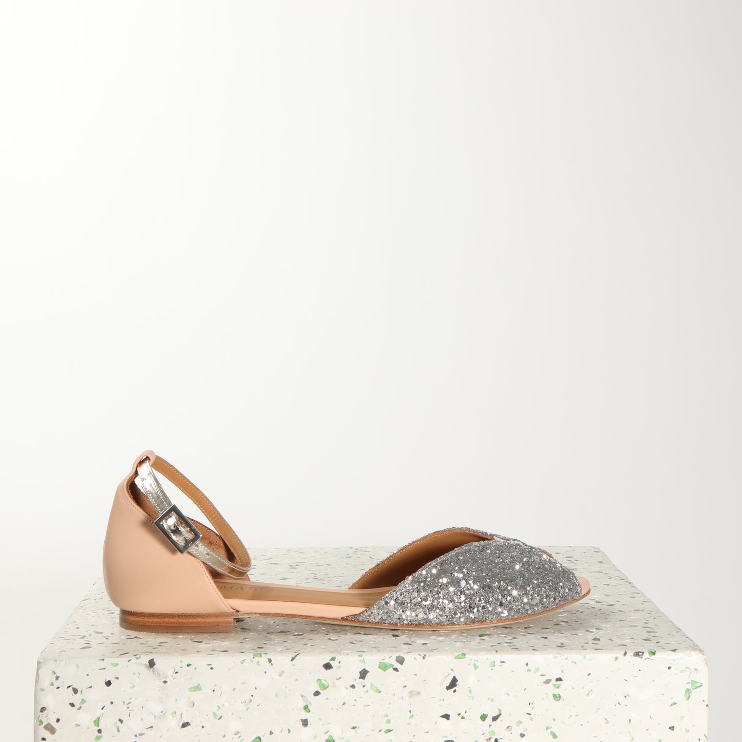 JULIETTE Glitter Silver & Calf Nude - Emma Go Shoes