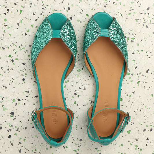 Juliette Glitter Jade & Nappa Jade - last pairs 38, 42