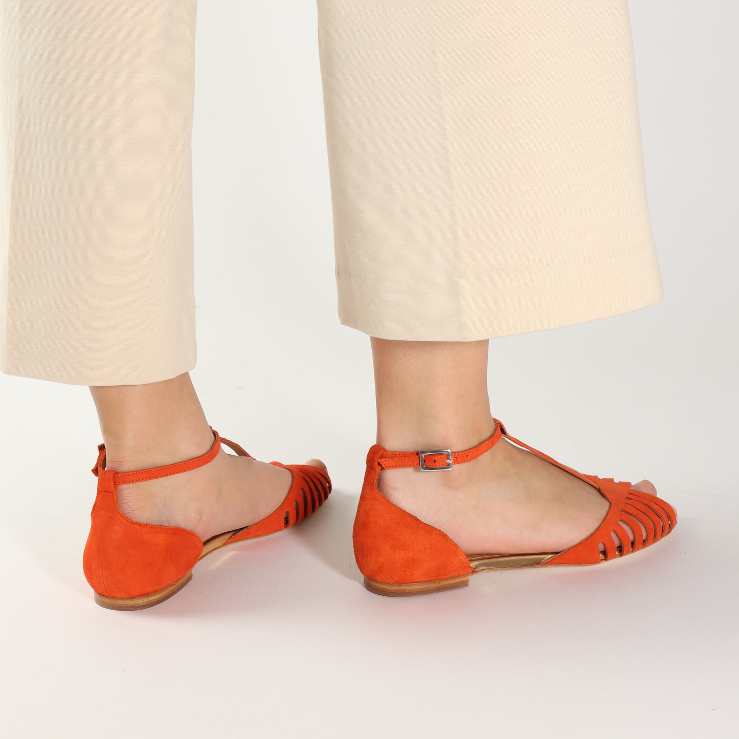 LILY Suede Orange & Gold - Emma Go Shoes