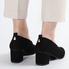 Load image into Gallery viewer, Mira Suede Black and Gold - Emma Go Shoes
