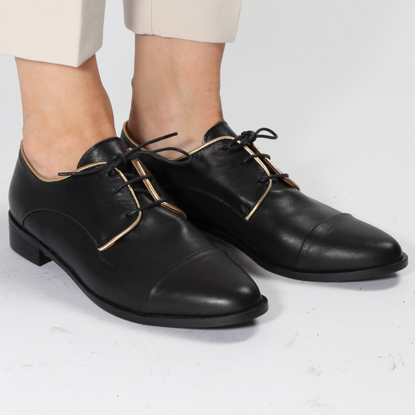 Sherlock Calf Black & Gold - Emma Go Shoes