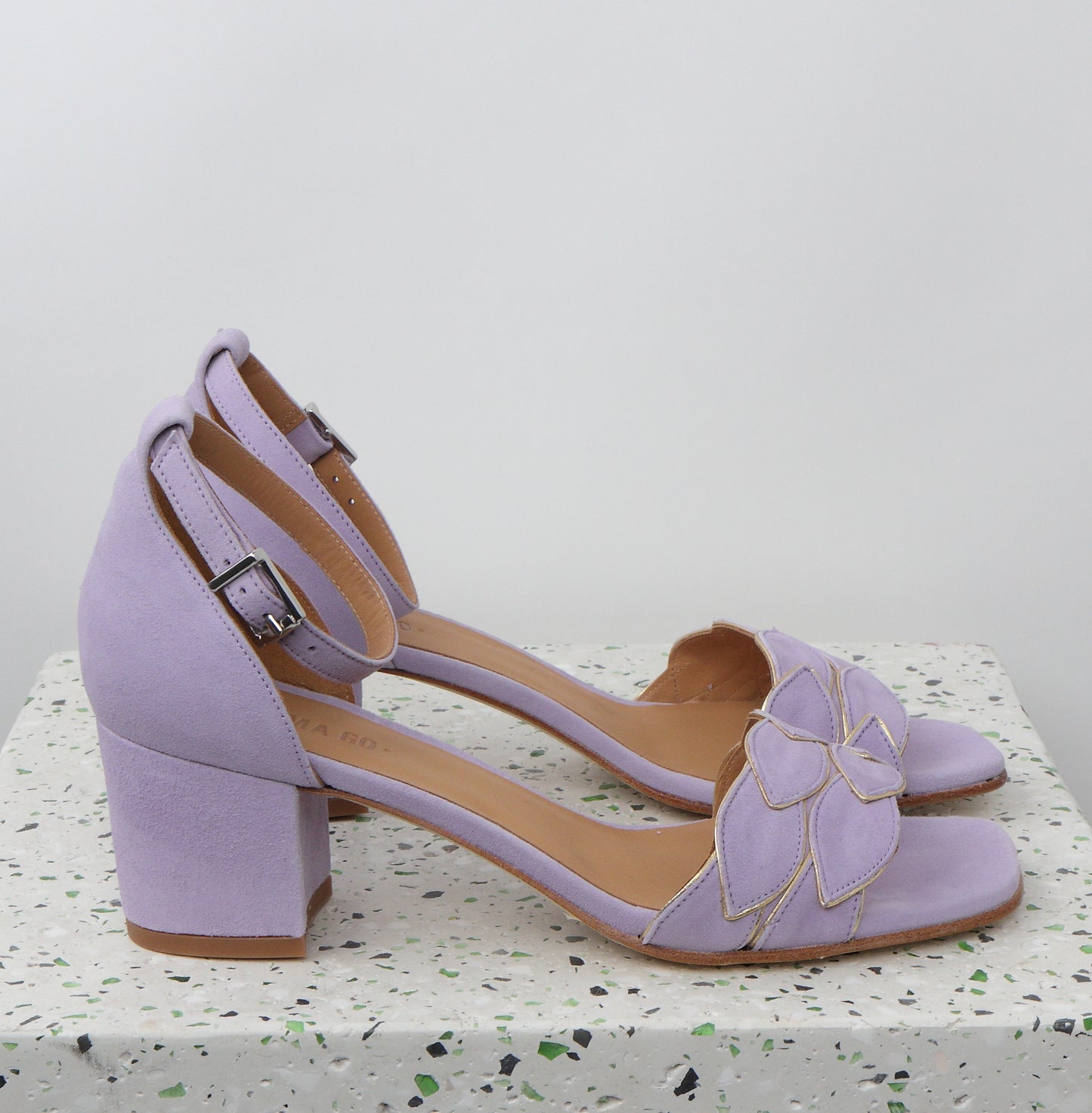 ZOE Suede Lavender & Nappa Gold