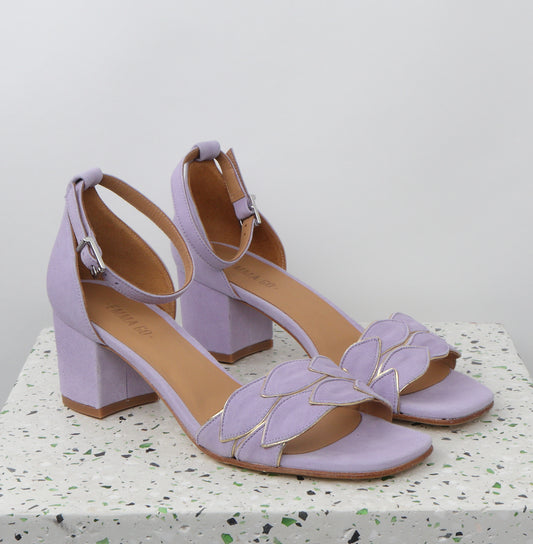 ZOE Suede Lavender & Nappa Gold